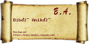 Bibó Anikó névjegykártya